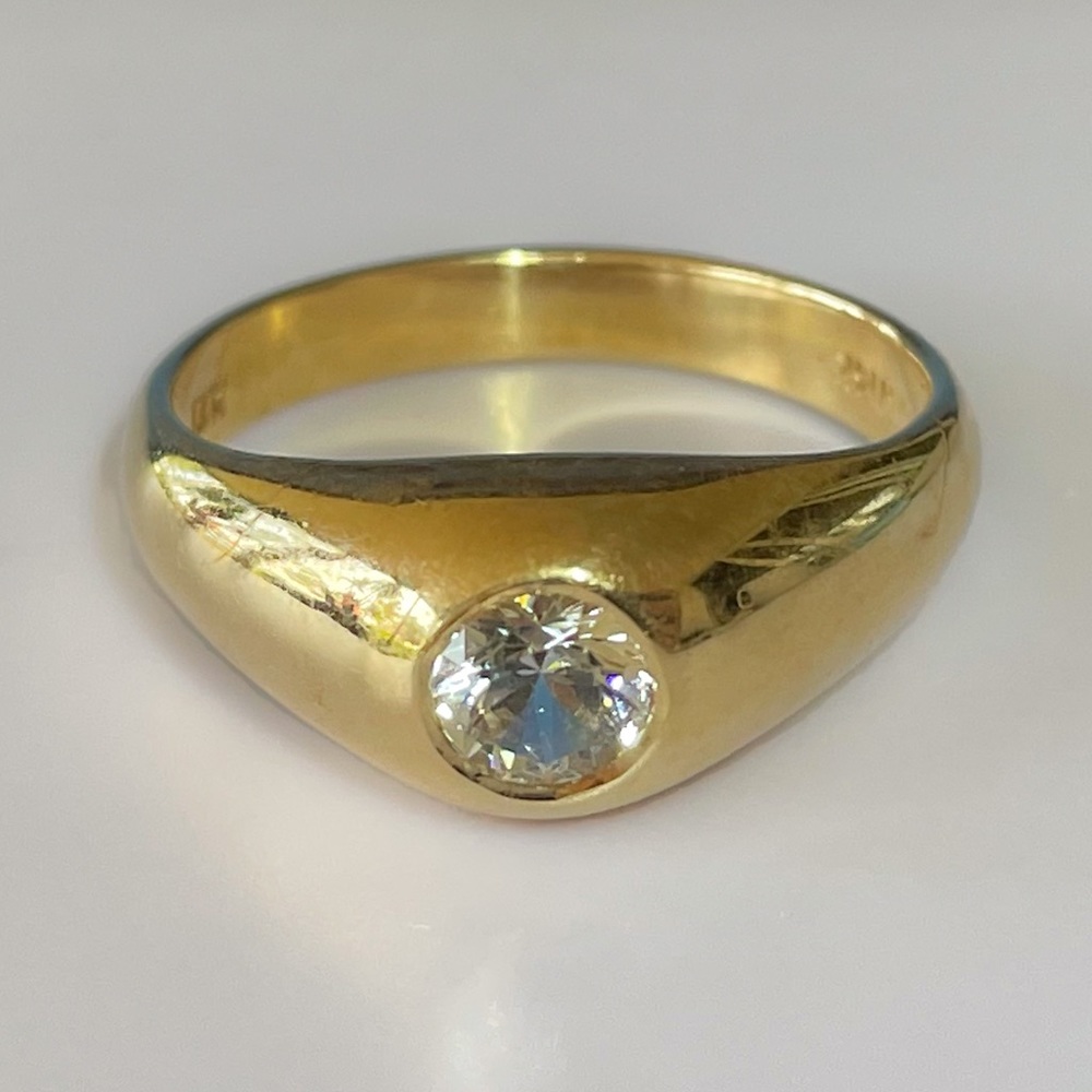Contemporary Fine 14k Mens Aquamarine Ring 6g
